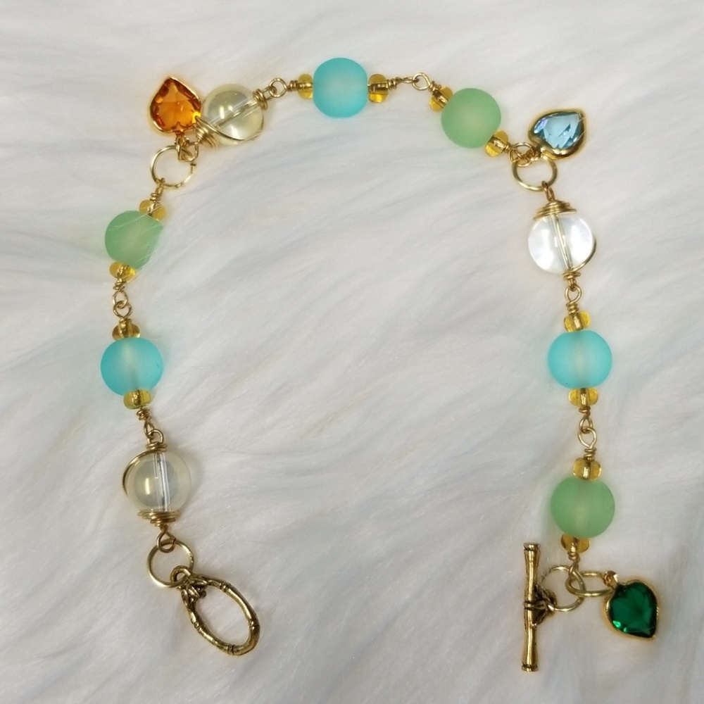 Crystal Hearts Hand Designed Bracelet!